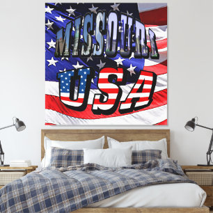 Impressão Em Tela Imagem de Missouri e texto dos EUA