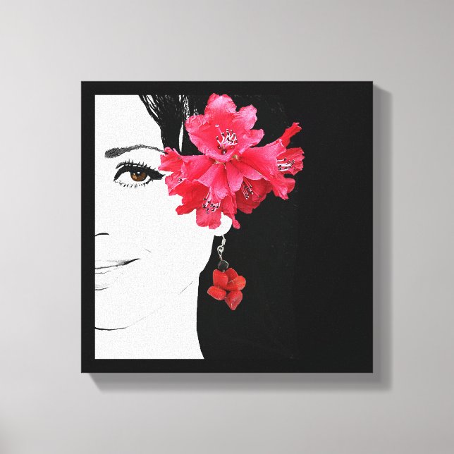 Impressão Em Tela Imagem de moda de menina bonito e Quirky (Frente)