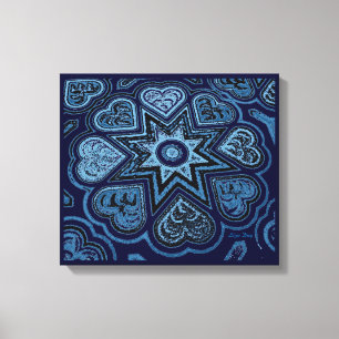 Impressão Em Tela Imagem do painel 'Cheio do Amor' (Rustics) (Azul)