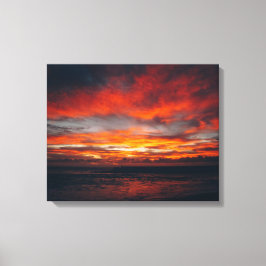 Impressão Em Tela Imagem do pôr do sol na praia em tela