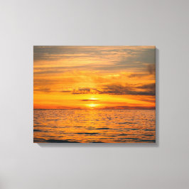 Impressão Em Tela Imagem do pôr do sol na praia em tela