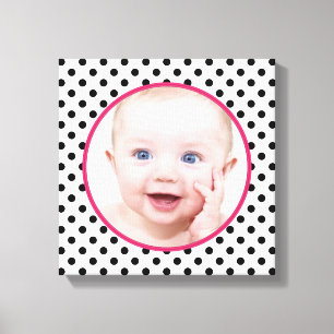 Impressão Em Tela Imagem Personalizada de Foto para Bebê de Bolinhas