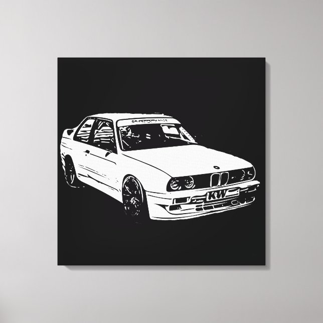 Impressão Em Tela Imagem vetorial BMW E30 (Frente)