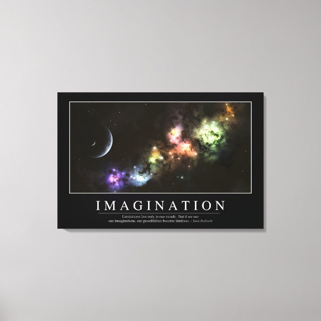 Impressão Em Tela Imaginação: Citação Inspirativa (Frente)