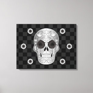 Impressão Em Tela Impressão de Tela Chrome Calavera (Rosa preto)