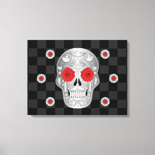 Impressão Em Tela Impressão de Tela Chrome Calavera (Rosa vermelha)