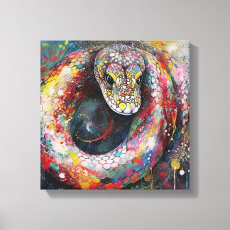 Impressão Em Tela Impressão de tela Cobra de arte colorida moderna