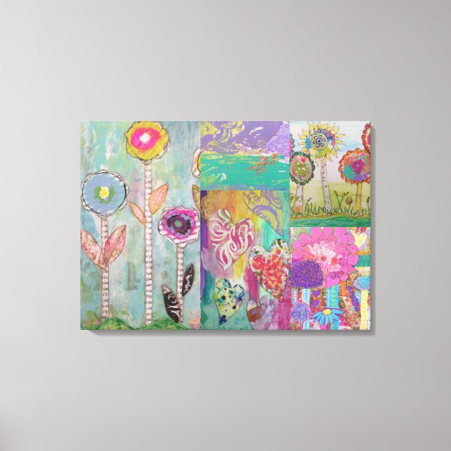 Impressão Em Tela Impressão de tela de Abstrato 5 Floral (Frente)