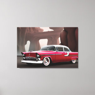 Impressão Em Tela Impressão de tela de carro clássica 1955