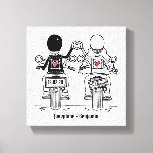 Impressão Em Tela Impressão de Tela de Casamento de Motocicleta Per