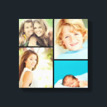 Impressão Em Tela Impressão de Tela de Colagem de Fotos da Família P<br><div class="desc">Belo impressão de canvas de arte personalizada de com 4 fotos personalizadas de sua família organizadas em uma colagem de fotos em grade quadrado. Adicione suas fotos da família favorita e crie uma bela impressão de canvas. Clique em Personalizar para mover fotos, adicionar texto e personalizar fontes e cores. presente...</div>