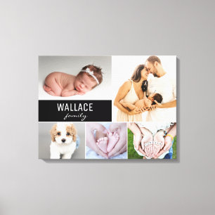 Impressão Em Tela Impressão de Tela de Colagem de Fotos do Nome Pers