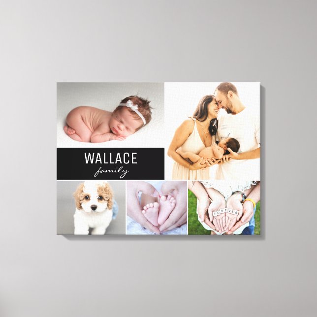 Impressão Em Tela Impressão de Tela de Colagem de Fotos do Nome Pers (Frente)