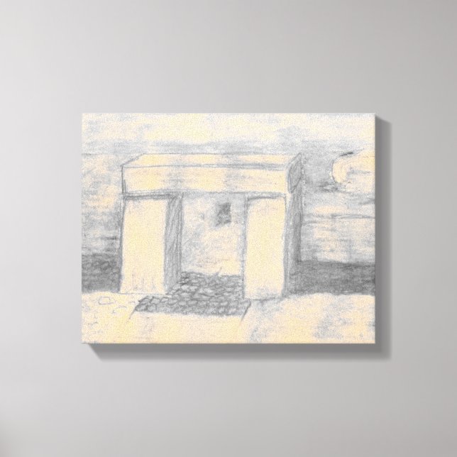 Impressão Em Tela Impressão de tela de desenho templo (Frente)