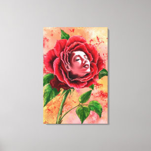 Impressão Em Tela Impressão de tela de mulher rosa