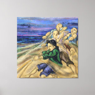 Impressão Em Tela Impressão de Tela de Pescadores Pintura Moderna de