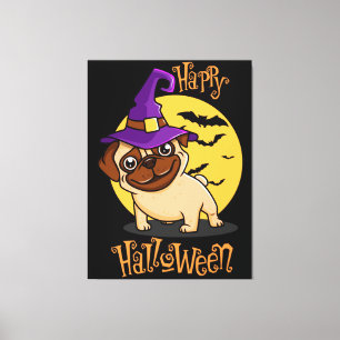 Impressão Em Tela Impressão de tela de rosto do Halloween Puggy
