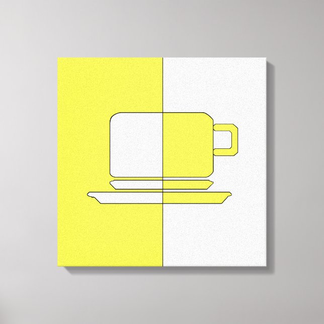 Impressão Em Tela Impressão de tela de tela amarela e branca da Asht (Frente)