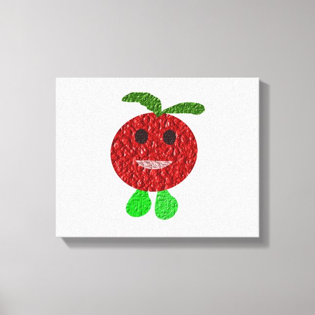 Impressão Em Tela Impressão de tela de tomate feliz (Frente)