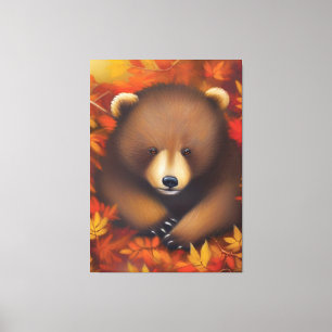 Impressão Em Tela Impressão de Tela de Urso Pequeno e Bonito