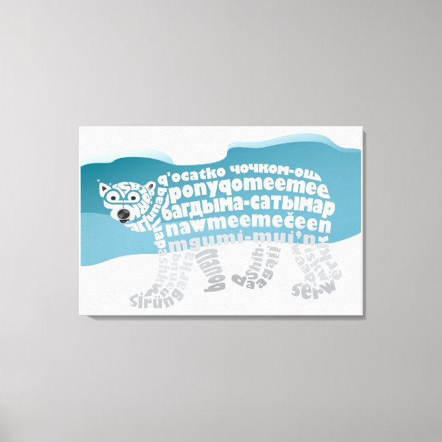 Impressão Em Tela Impressão de Tela de Urso Polar do World Word (Frente)