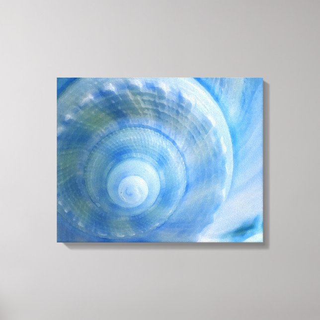Impressão Em Tela Impressão de tela digital Abstrato de Shell azul (Frente)