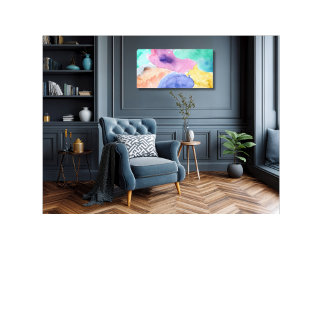 Impressão Em Tela Impressão de tela estendida com Abstrato de Aquare