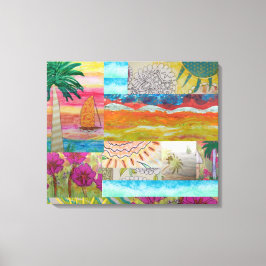 Impressão Em Tela Impressão de tela estendida com Abstrato Tropical