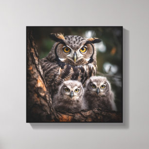 Impressão Em Tela Impressão de tela estendida da família Owl