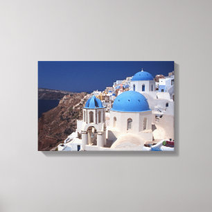 Impressão Em Tela Impressão de tela estendida da Grécia Santorini