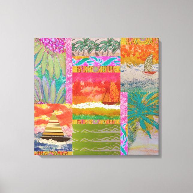 Impressão Em Tela Impressão de tela estendida de Abstrato Tropical S (Frente)