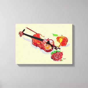 Impressão Em Tela Impressão de tela estendida : Rosa de violino e ma