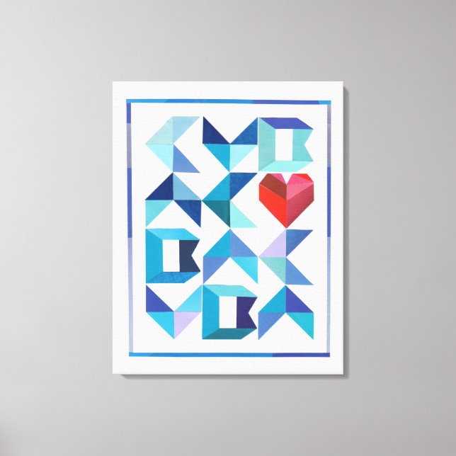 Impressão Em Tela Impressão de Tela Esticada do Coração Cubano (Frente)