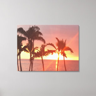 Impressão Em Tela Impressão de Tela Esticada do Sunset Havaiano