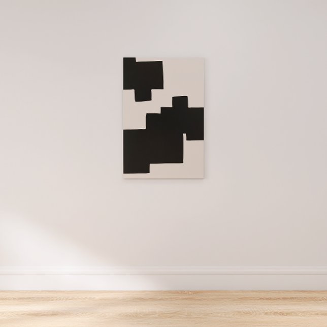 Impressão Em Tela Impressão de tela geométrica abstrato Black e Beig (Criador carregado)