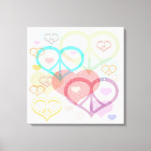 Impressão de tela Pastel Peace & Love