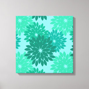 Impressão Em Tela Impressão, turquesa, cerceta & Aqua florais