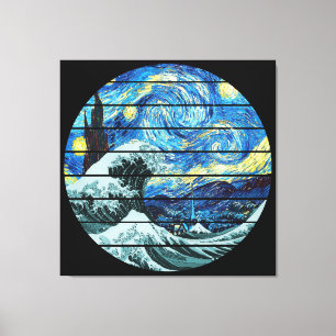 IMPRESSÃO EM TELA IMPRESSIONISMO ESTARIA ONDA NOTURNA DA ARTE DE KAN