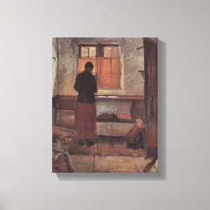 Impressão Em Tela Impressionismo Vintage, Menina na Cozinha, Ancher