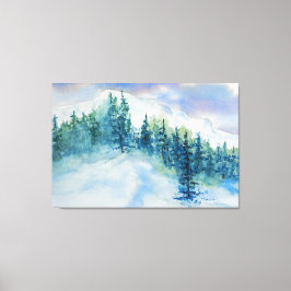 Impressão Em Tela Impressionista Artístico Snowy Mountain Scense