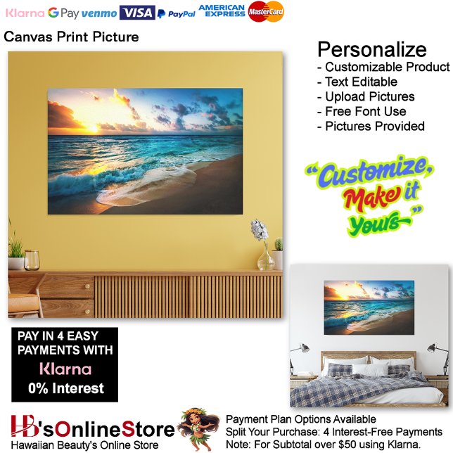 Impressão Em Tela Imprimir Imagem de Tela de Praia Sunset 19 (Sunset Beach Canvas Print Picture 19.)