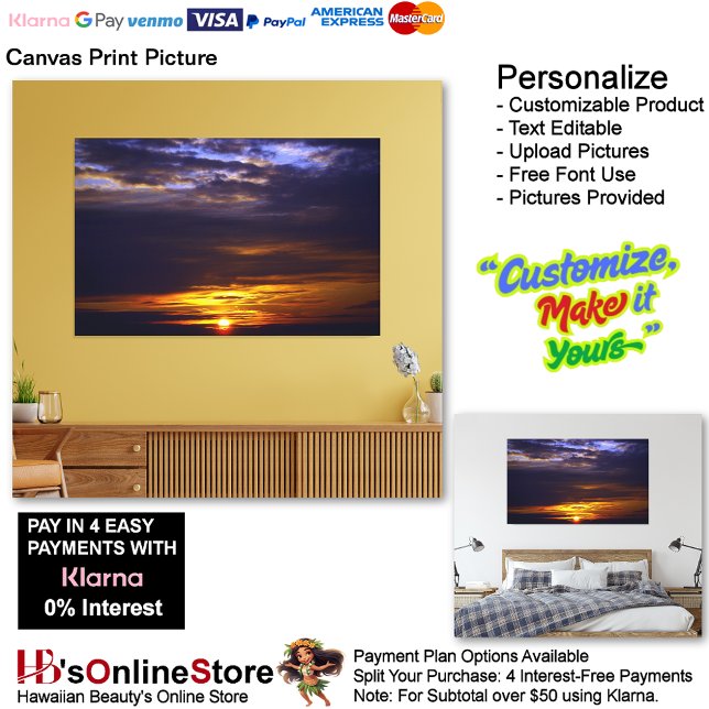 Impressão Em Tela Imprimir Imagem de Tela de Praia Sunset 41 (Sunset Beach Canvas Print Picture 41.)