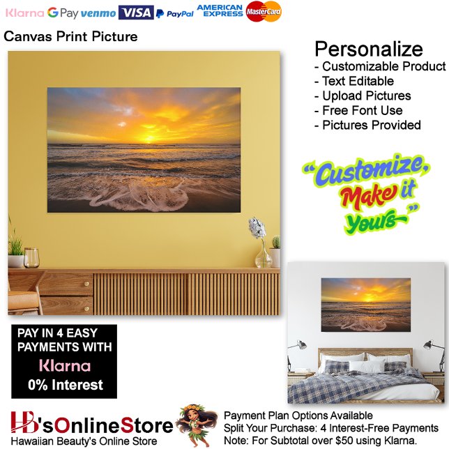 Impressão Em Tela Imprimir Imagem de Tela de Praia Sunset 46 (Sunset Beach Canvas Print Picture 46.)