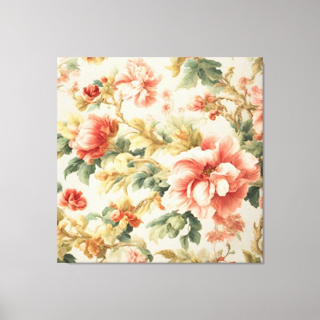 Impressão Em Tela Incríveis Flores, Folhas. Pintura (Frente)