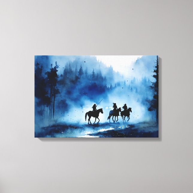 Impressão Em Tela Incrível pintura aquosa de nativo americano (Frente)