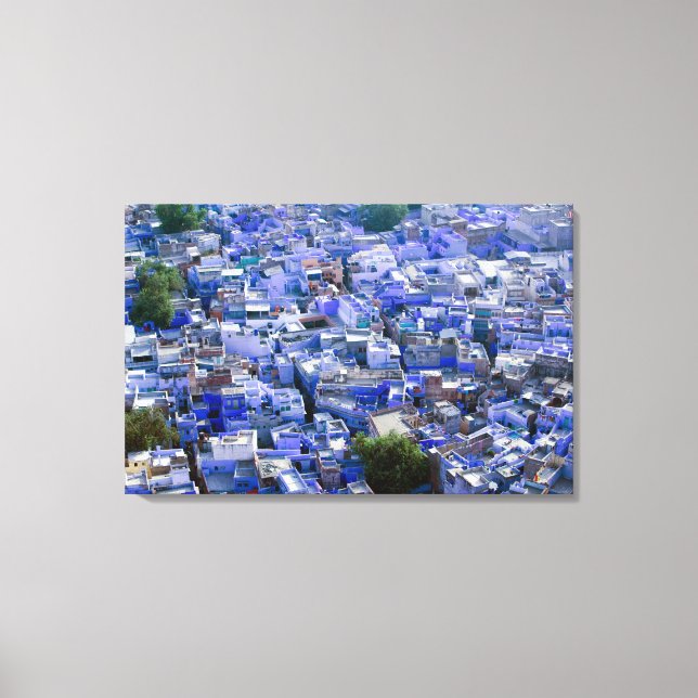 Impressão Em Tela ÍNDIA, Rajasthan, Jodhpur: Cidade Azul de Jodhpur (Frente)