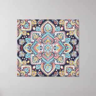 Impressão Em Tela Indian Paisley: Padrão Étnico de Mandala