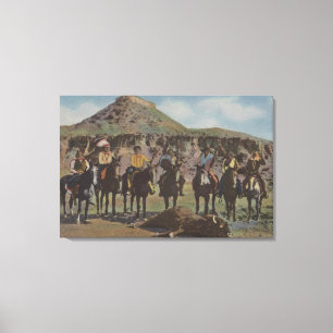 Impressão Em Tela Indianos noroestes - uma caça e indianos do búfa