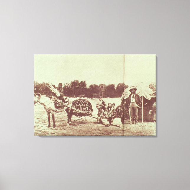 Impressão Em Tela índios Cheyenne em Movimento, 1878 (foto b/c) (Frente)