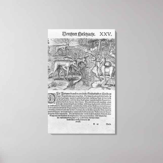 Impressão Em Tela Índios da Flórida caçando veados (Frente)